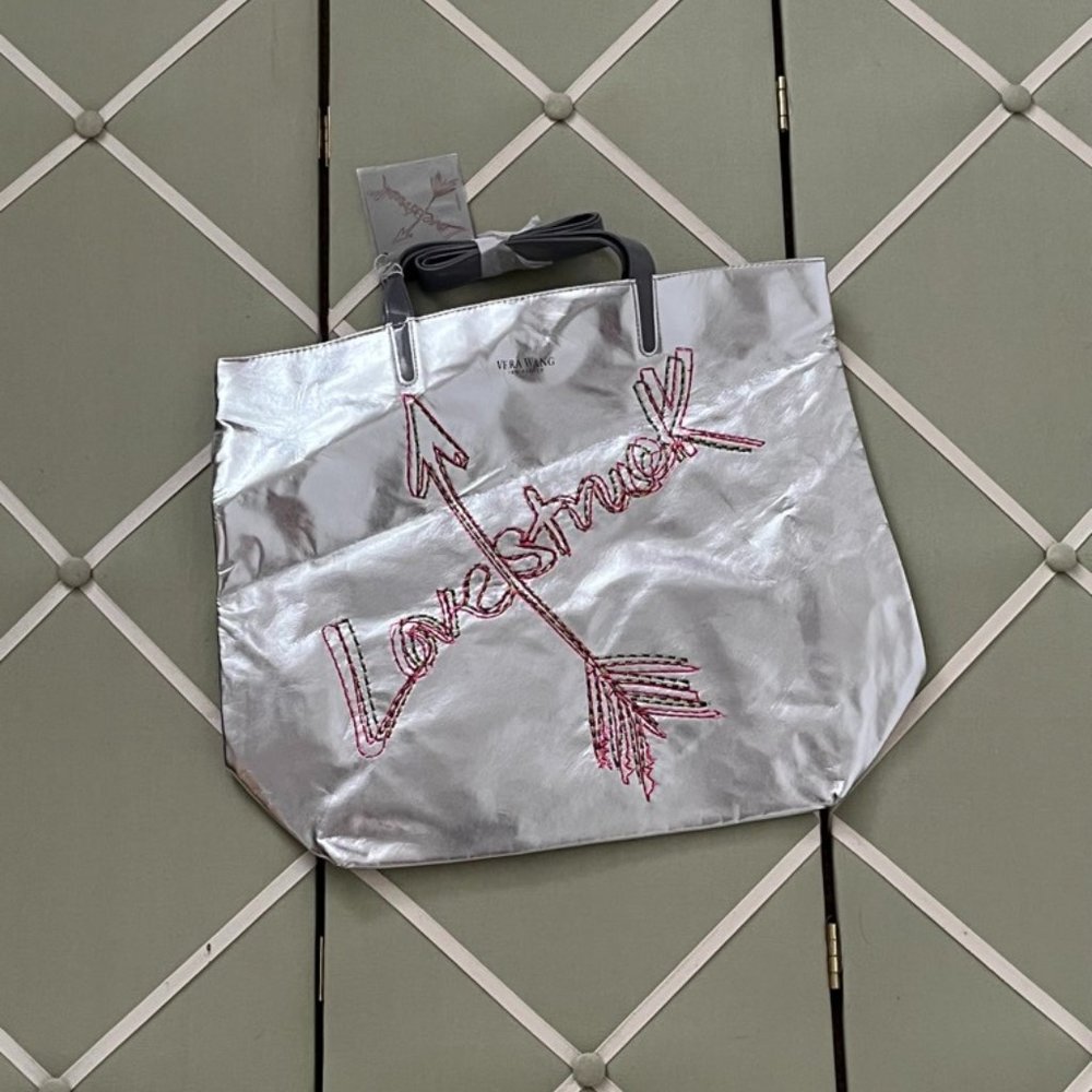Vera Wang Silver Tote Bag